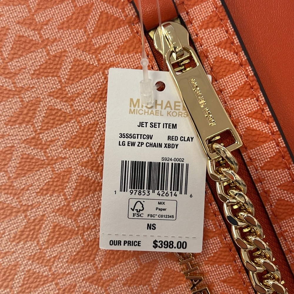 MICHAEL KORS Jet Set Large Ombré Signature Logo Crossbody EW ZP CHAIN XBDY Bag - Picture 6 of 16
